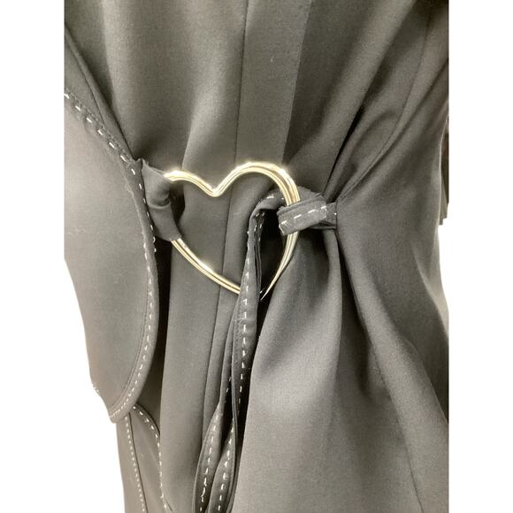 Escada 2 Piece Set Blazer & Skirt Women’s SZ 12 Cotton Blend Heart Closure Navy - Picture 6 of 10